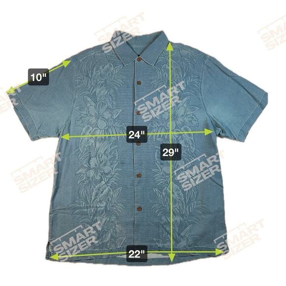 Tommy Bahama Silk Kamari Border Classic Fit Camp Shirt Blue Size XL - Picture 5 of 11
